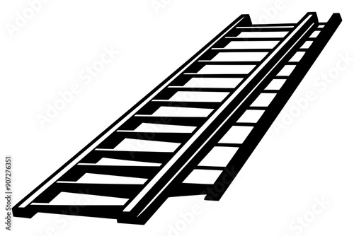 Ladder silhouette vector illustration, Ladder vector logo. ladder Flat icon
