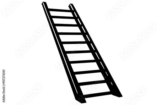 ladder silhouette, metal ladder vector