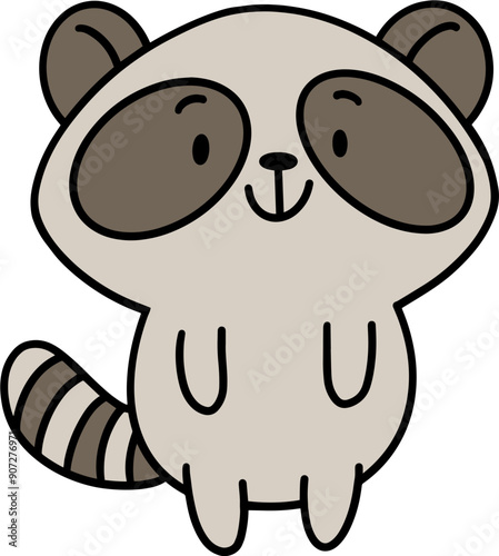 Cute raccoon cartoon character