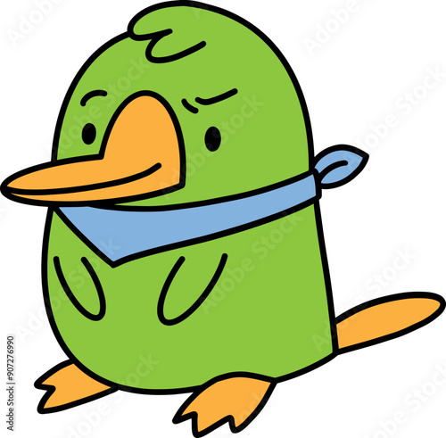 Cute platypus cartoon character