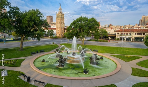 JC Nicols Memorial Fountain and country club plaza, Kansas City, Missouri, United States Of America. photo