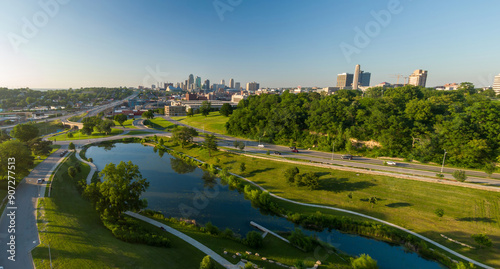 Konstfotografi Penn Valley park and lake', Kansas City, Missouri, United States Of America