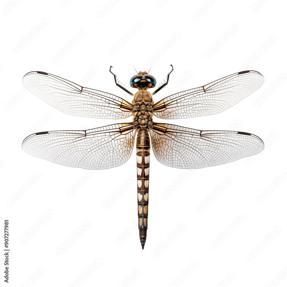 Macro Shot of Dragonfly with Transparent Wings Isolated On Transparent Background Macro Shot of Dragonfly with Transparent Wings Isolated On Transparent Background