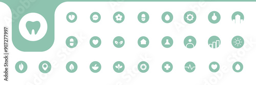 herbs medicine set icon design vector