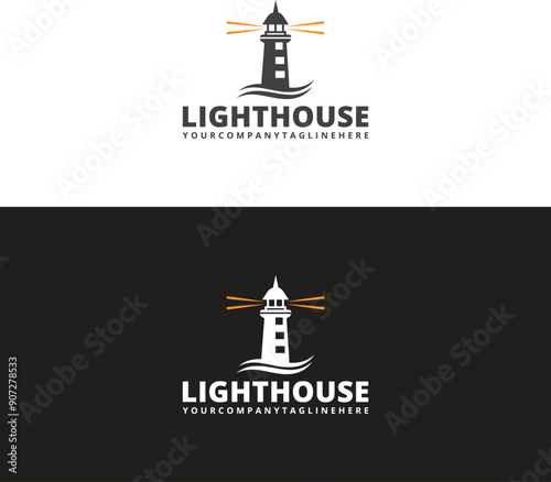 Creative Light House Logo Design Template very modern and professional.