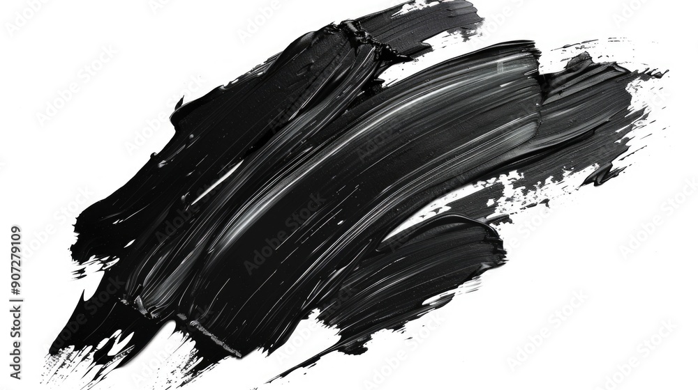 A detailed view of a single brush stroke on a white background, ideal for illustrating artistic techniques or creative processes A detailed view of a single brush stroke on a white background, ideal for illustrating artistic techniques or creative processes