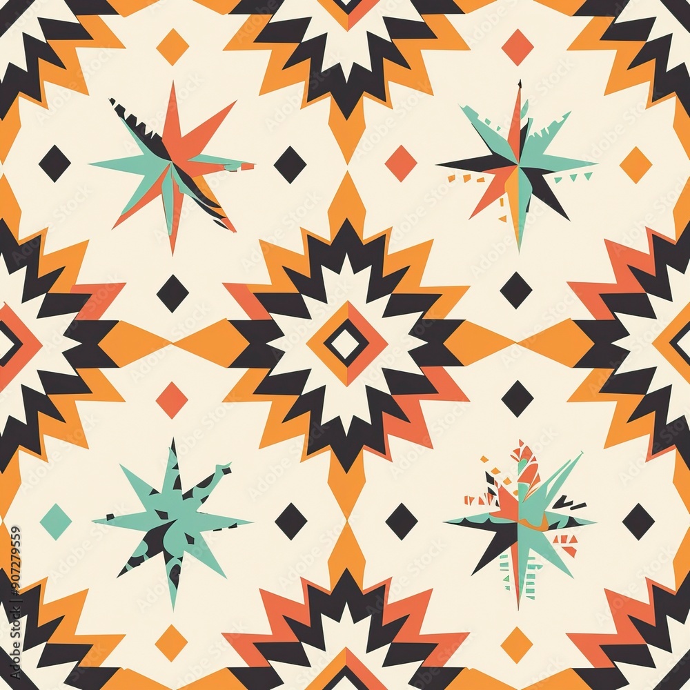 Obraz premium Flat design boho geometric pattern