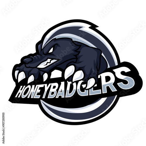 Honey Badger Mascot Vector Design for Powerful and Agressive Concepts