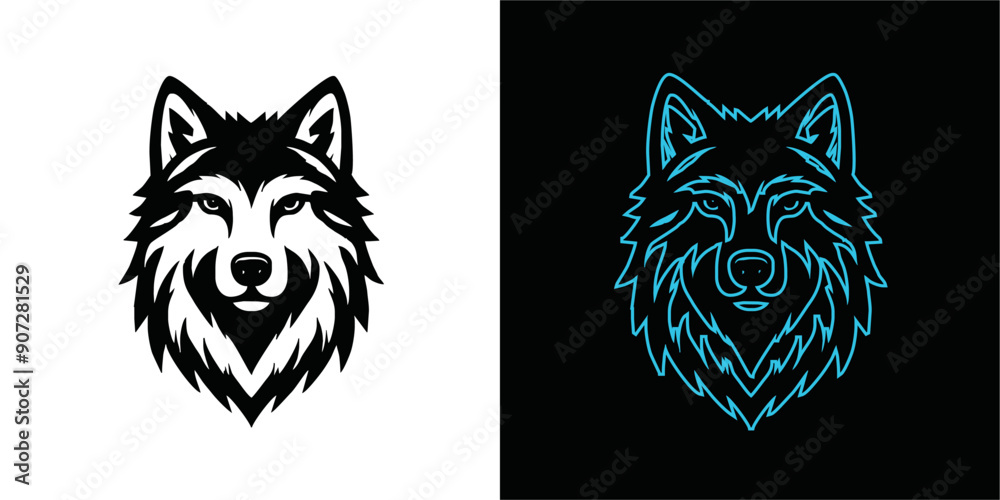 wolf mascot design of the head of arctic wolf. Vector wolf's head as a design element wolf mascot design of the head of arctic wolf. Vector wolf's head as a design element