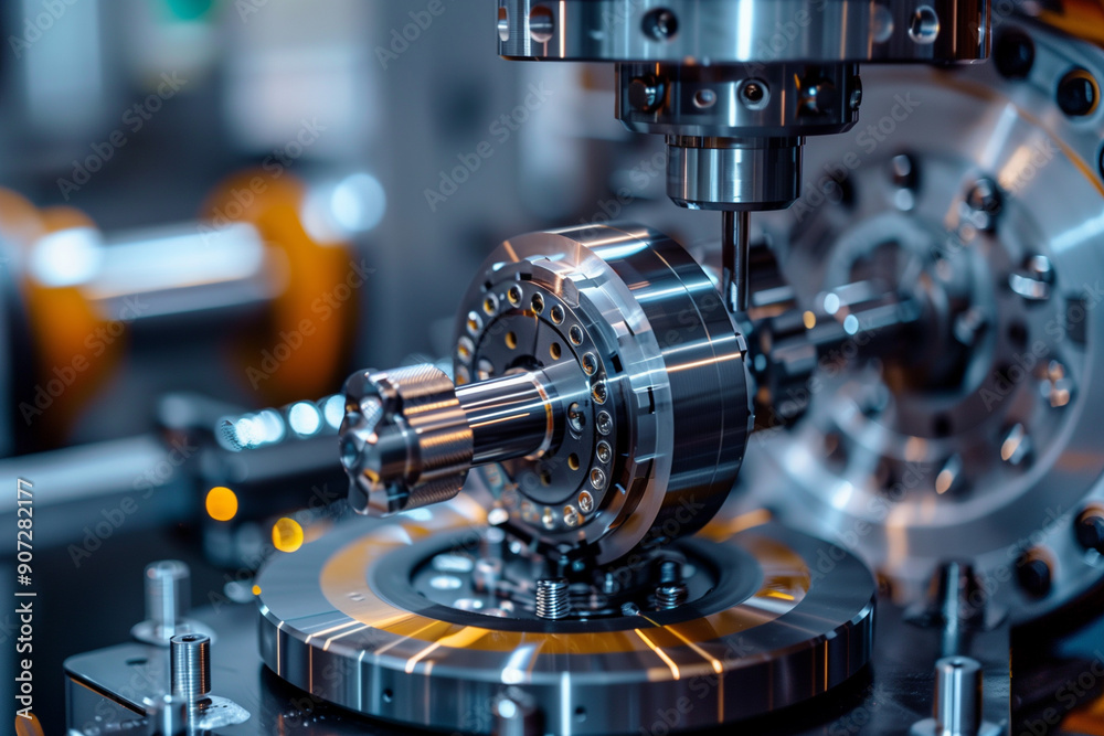 Close-up of a technologically advanced machine being calibrated