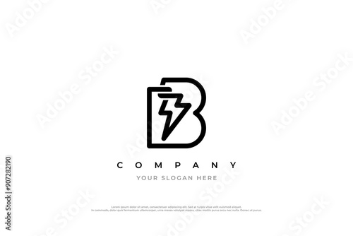 Letter B Bolt Logo Design