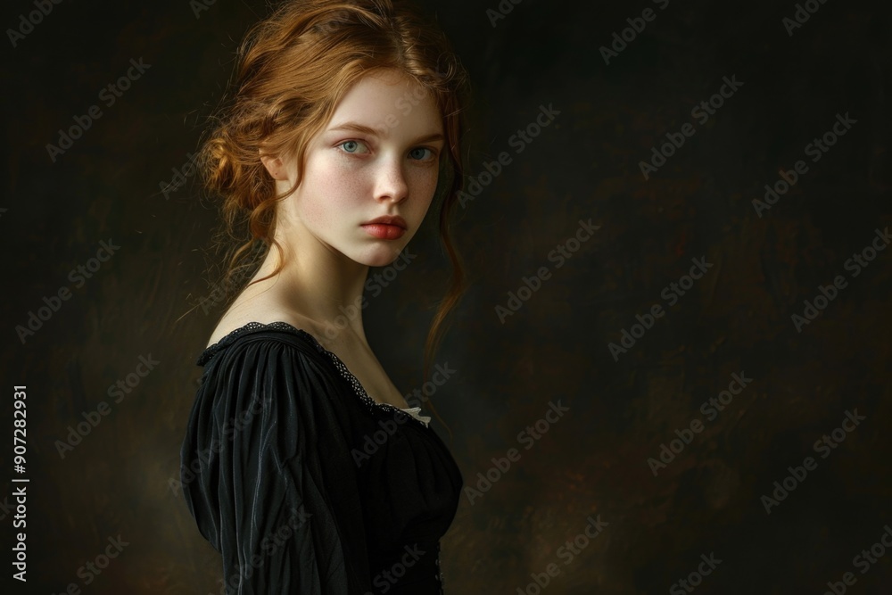 A woman in a black dress posing for a photo shoot A woman in a black dress posing for a photo shoot