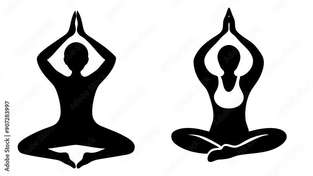 Yoga Pose Silhouette Art: Enhance Your Wellness Branding Yoga Pose Silhouette Art: Enhance Your Wellness Branding