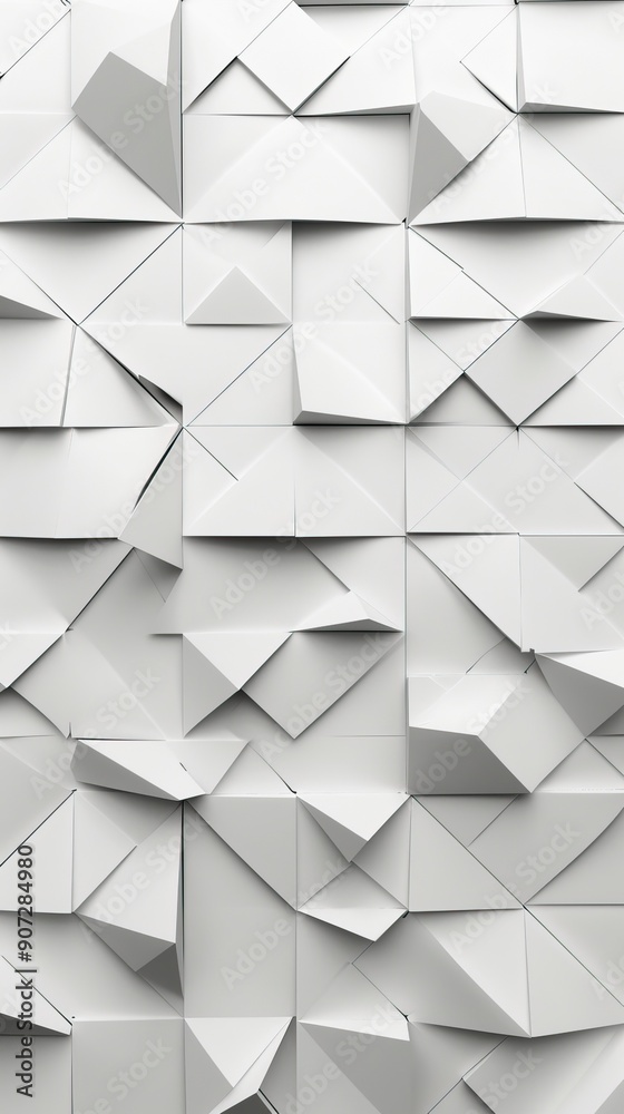 Obraz premium Gray triangle patterned on white background