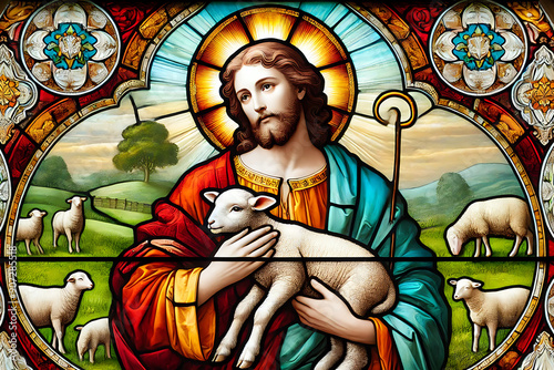 Jesus Cristo, Bom Pastor, Jesus Segurando uma Ovelha nos braços