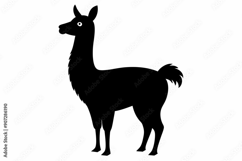 Black Alpaca Silhouette Vector, lama silhouette Black Alpaca Silhouette Vector, lama silhouette