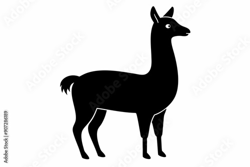 Black Alpaca Silhouette Vector, lama silhouette