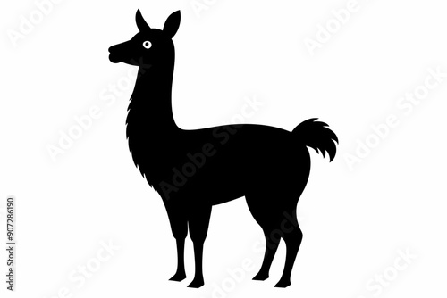 Black Alpaca Silhouette Vector, lama silhouette