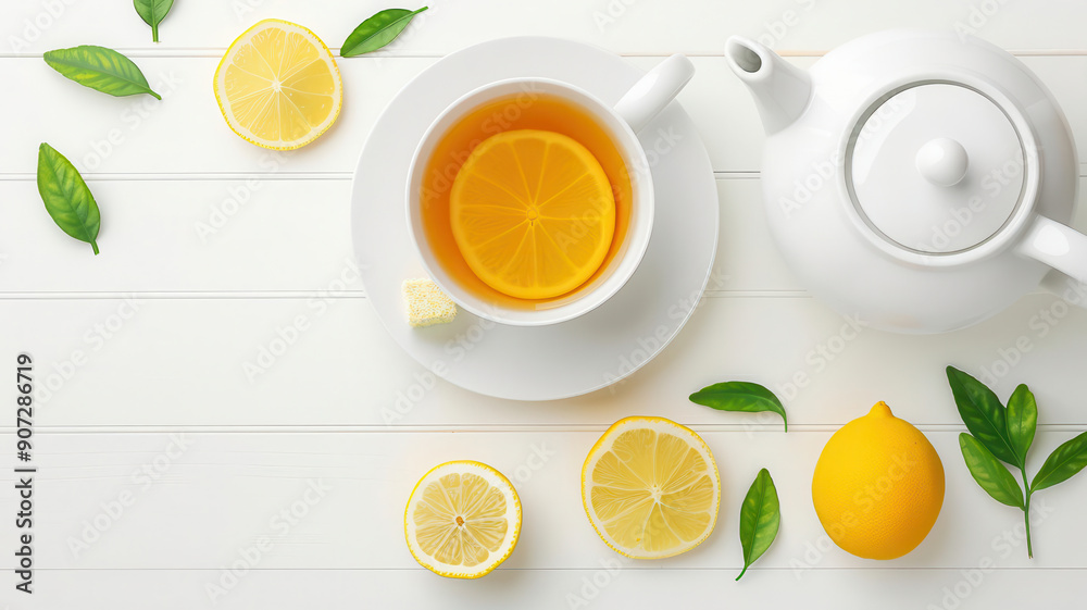 Earl Grey tea, bergamot, hot water, classic brew, flat design il Earl Grey tea, bergamot, hot water, classic brew, flat design il