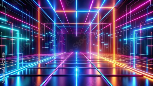 Abstract glowing lines creating a futuristic neon background, futuristic, abstract, glowing, lines, neon, background