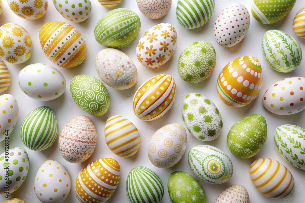 Vibrant white Easter eggs arranged in a festive pattern, surrounded by empty space, on a crisp white background, perfect for adding seasonal party invitations or designs. Vibrant white Easter eggs arranged in a festive pattern, surrounded by empty space, on a crisp white background, perfect for adding seasonal party invitations or designs.