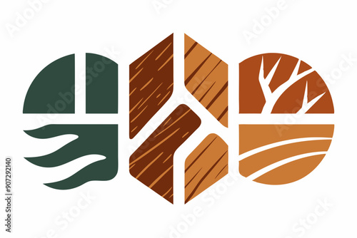 Eco-Friendly Logo Design: Utilizing Wood Grain and Natural Textures