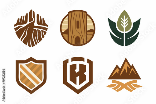 Eco-Friendly Logo Design: Utilizing Wood Grain and Natural Textures