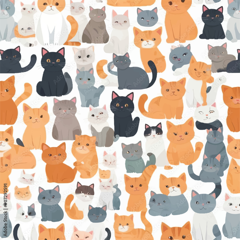 seamless pattern with cats seamless pattern with cats