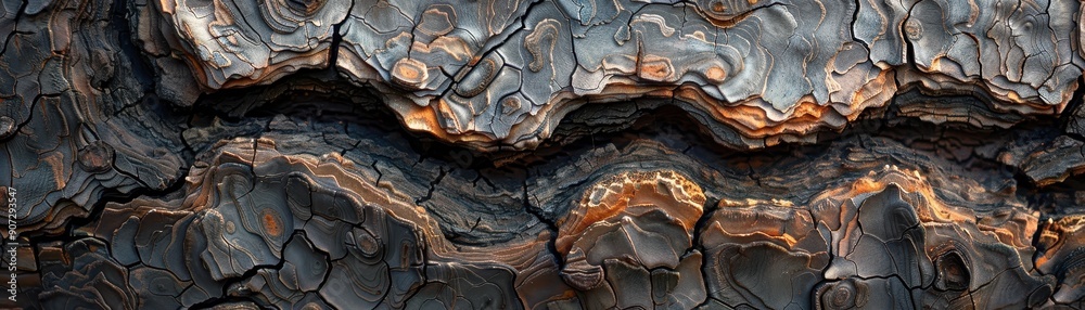 A close up of a tree trunk with a lot of cracks and holes A close up of a tree trunk with a lot of cracks and holes