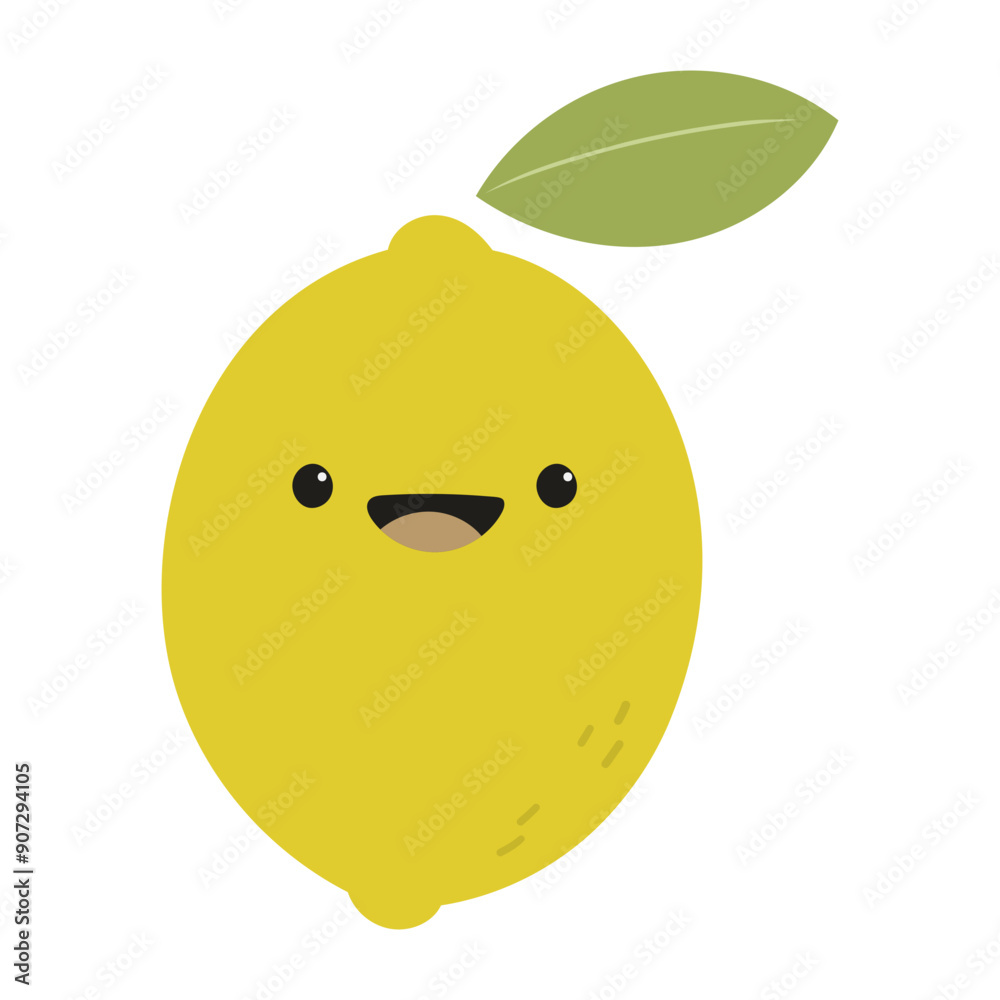 Cute lemon fruit illustration