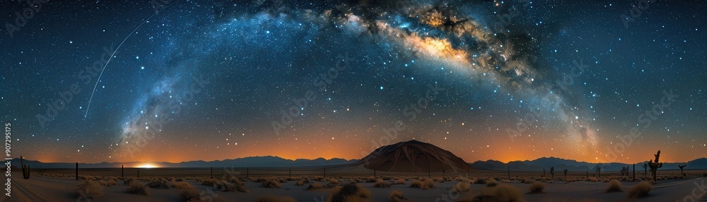 Fototapeta premium A beautiful night sky with a large milky way