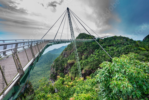 The Langkawi Sky Bridge,at the Top Station of the Langkawi SkyCab cable car ride,Langkawi Island,Malaysia. summit of