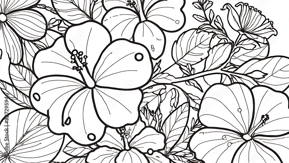 Creative Flower Outline Vector Art Creative Flower Outline Vector Art