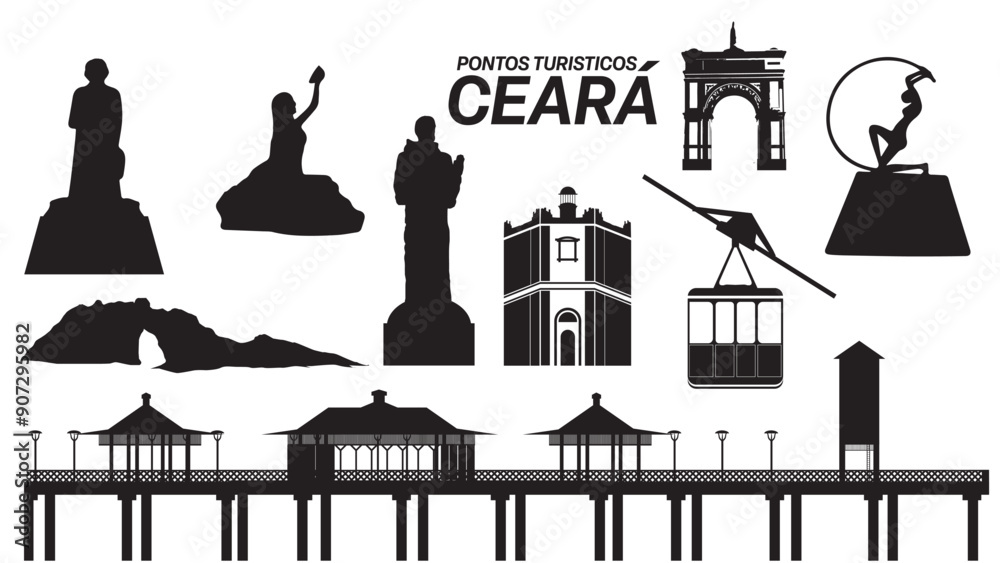 PONTOS TURISTICOS DO CEARÁ, PADRE CICERO, PONTE METALICA, JERICOACOARA,ESTÁTUA DE CANINDÉ, BONDINHO DE UBAJARA, ARCO DO SOBRAL