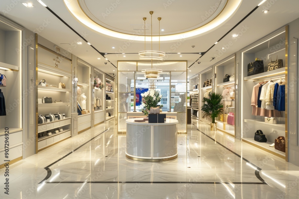 A clothing store filled with various garments and accessories on display A clothing store filled with various garments and accessories on display