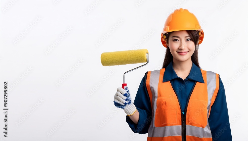 A woman doing painting work,asia A woman doing painting work,asia