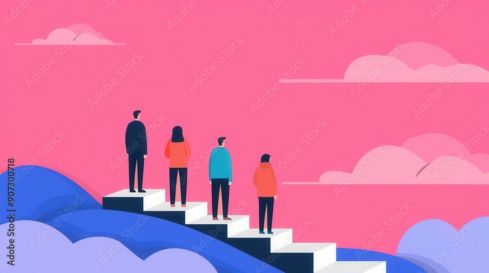 Debt-free journey, financial freedom milestones, flat design illustration Debt-free journey, financial freedom milestones, flat design illustration