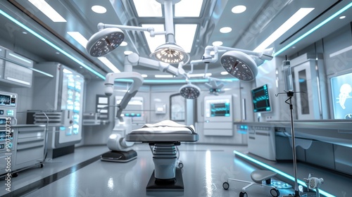 Modern Operating Room with Futuristic Medical Equipment