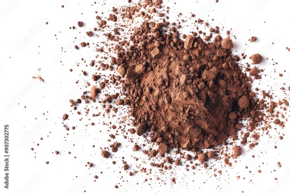 A close-up image of a pile of dirt on a clean white surface, suitable for use in educational or scientific contexts A close-up image of a pile of dirt on a clean white surface, suitable for use in educational or scientific contexts