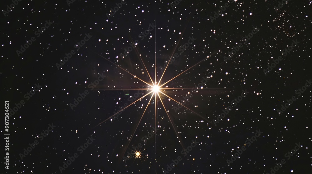 A Star Sparkling in the Dark Sky: A Stunning, High-Resolution Image of Celestial Beauty and Cosmic Wonder