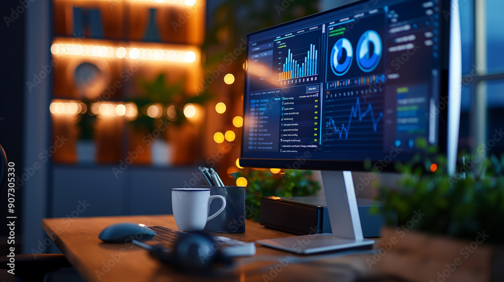 Financial Data Analysis on Dual Monitors
