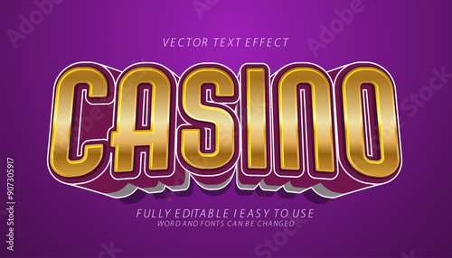 3d editable casino text effect graphic style template