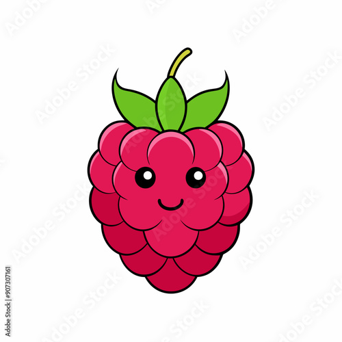 Raspberry fruit cartoon vector Illustration