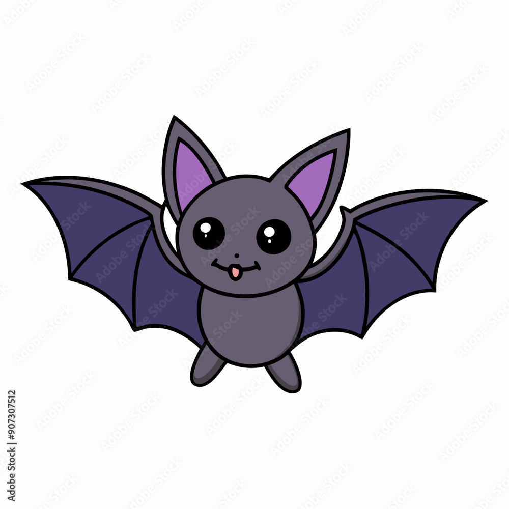 Flying Bat Vector Art Illustration on a White Background Flying Bat Vector Art Illustration on a White Background