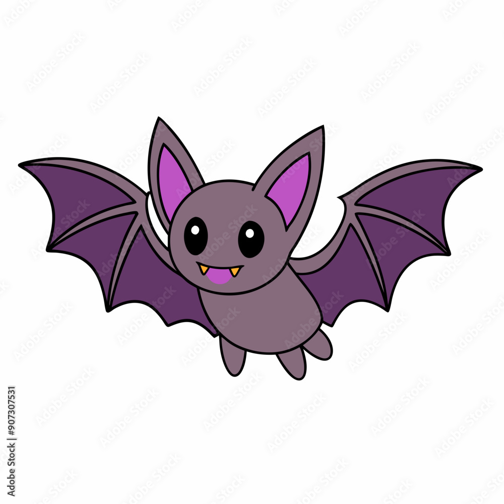Flying Bat Vector Art Illustration on a White Background Flying Bat Vector Art Illustration on a White Background