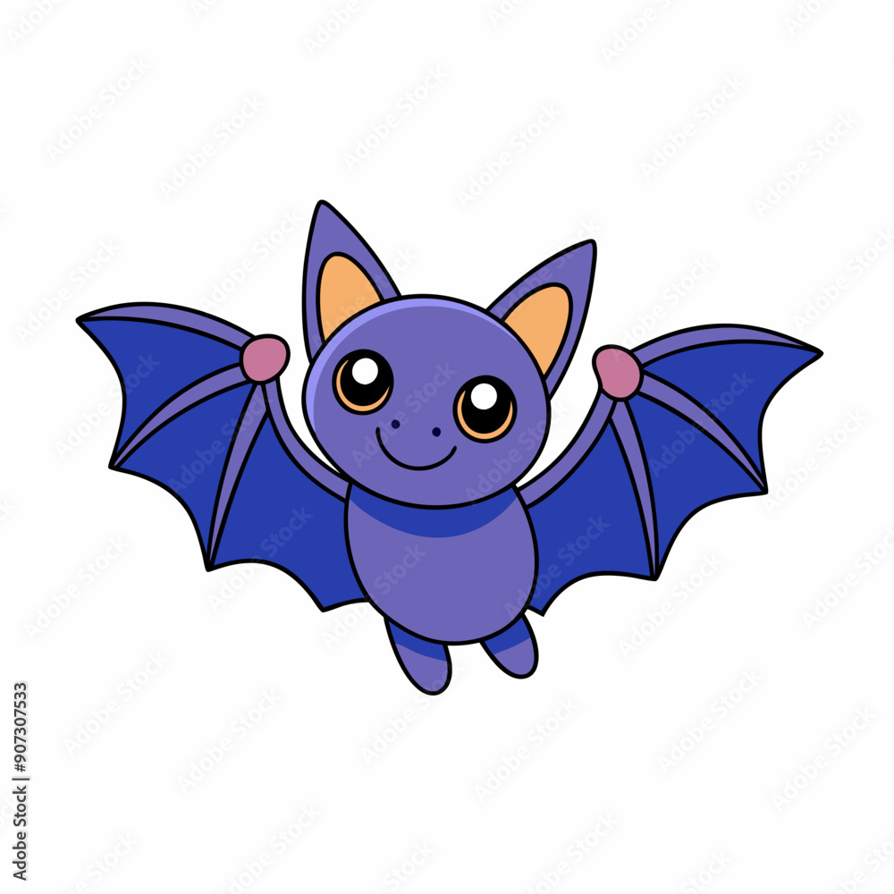 Flying Bat Vector Art Illustration on a White Background Flying Bat Vector Art Illustration on a White Background