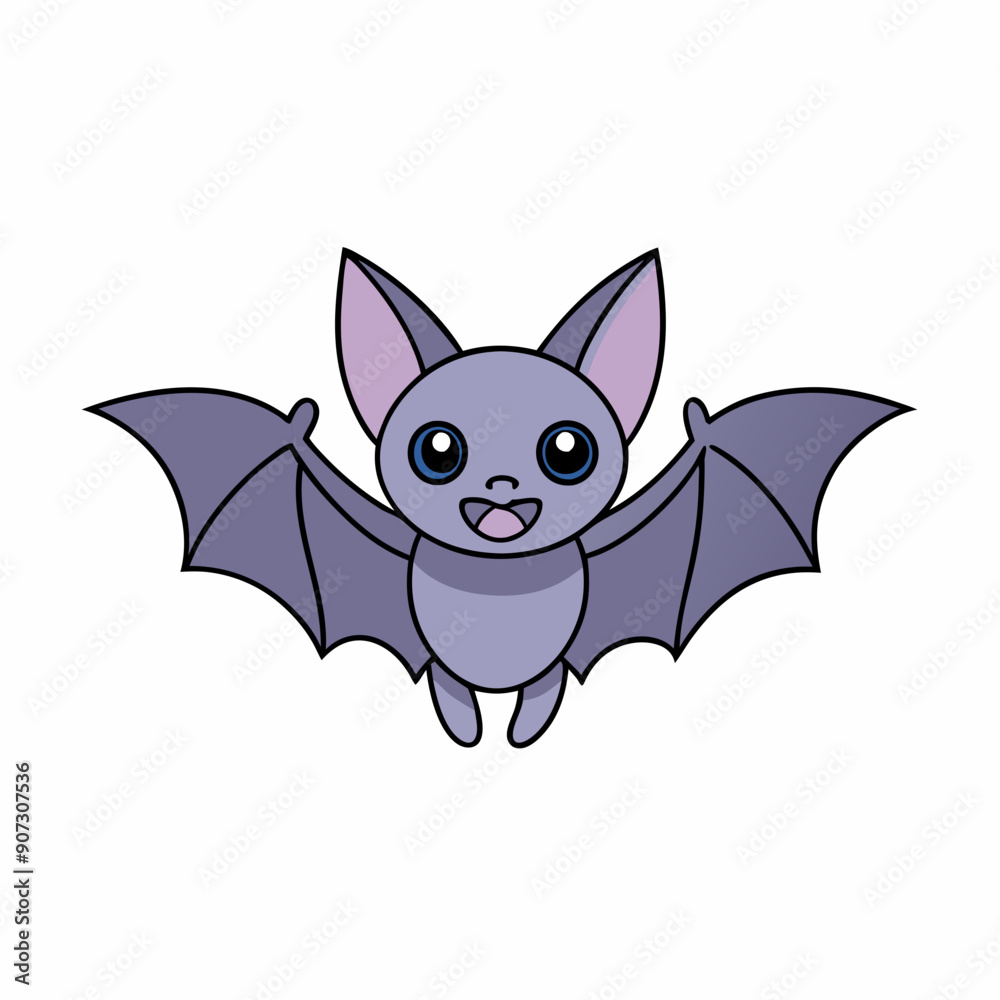 Flying Bat Vector Art Illustration on a White Background Flying Bat Vector Art Illustration on a White Background