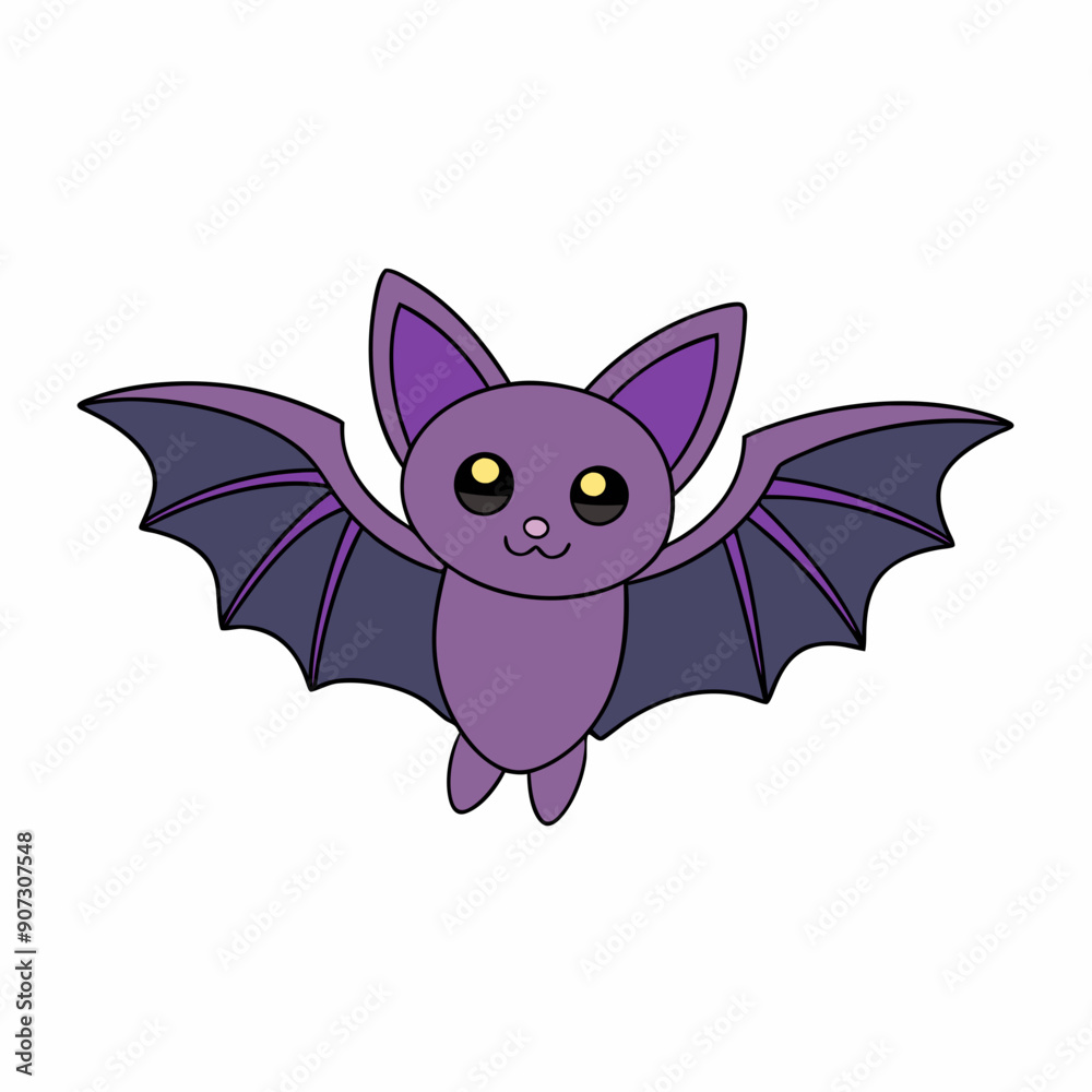 Flying Bat Vector Art Illustration on a White Background Flying Bat Vector Art Illustration on a White Background