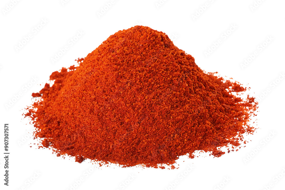 Pile of red paprika powder isolated on white background Pile of red paprika powder isolated on white background