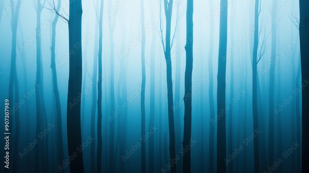 Mystic forest filled with bioluminescent flora, casting an unsettling light. Gnarled trees and a thick fog add to the Halloween spookiness Mystic forest filled with bioluminescent flora, casting an unsettling light. Gnarled trees and a thick fog add to the Halloween spookiness